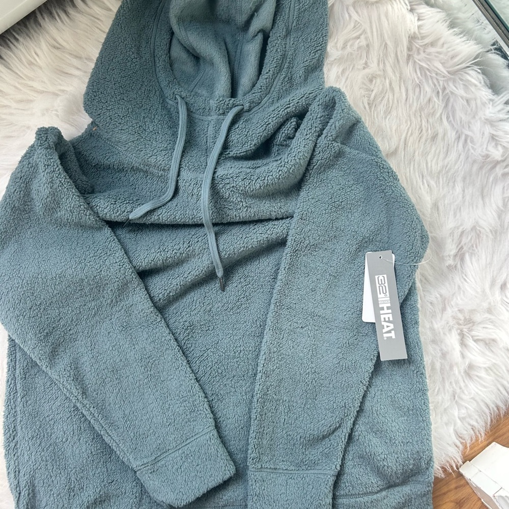 32 Degrees Teal Heather Sherpa Pullover